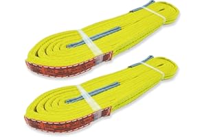 2-Ply Lifting Straps 1”x 15ft Webbing Sling Tree Saver 2Pack Heavy Duty Web Strap Rigging Moving Towing Hoisting Gear KODIAK STRAPS