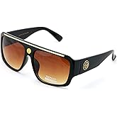 V.W.E. Lion Head Flat Top Hip Hop Rapper Retro Bold Sunglasses