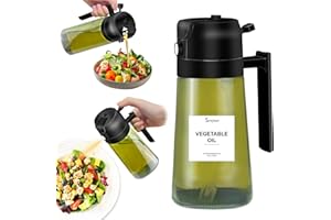 HONGXUNJIE HXJ Velaco Light Blockage 2 in 1 Oil Dispenser & Oil Sprayer for Cooking - 16oz Oil Dispenser for Kitchen, 470ml Olive Oil Dispenser Bottle for Kitchen, Barbecue, Salad