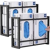 Candco 2 Pack Magnetic Glove Box Holder Holds 4 Boxes, Wall &amp; Fridge Mount | Metal Glove Holder Rubber Latex Disposable Gloves Tissue Dispenser for Garage, Workshop, Kitchen, Office and Toolbox