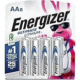 Energizer Ultimate Lithium AA Batteries (8 Pack), 1.5V Lithium Double A Batteries