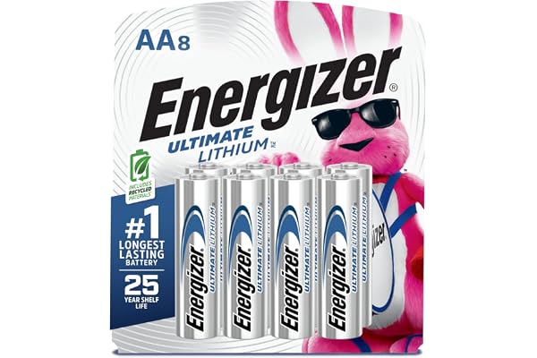 Energizer Ultimate Lithium AA Batteries (8 Pack), 1.5V Lithium Double A Batteries