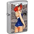 Zippo Lighter, Bomber Artwork, Pin-Up Girl - Street Chrome 80974