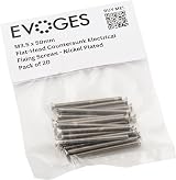 EVOGES M3.5 x 50mm Flat Head Socket Screws 20 Pack Nickel Plated Steel view 7