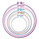 Caydo 5 Pieces Embroidery Hoops Cross Stitch Hoop Embroidery Circle Set, 5 inch to 11 inch (Multicolor)