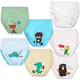 Joyo roy 6Pcs Potty Training Underwear Boys 100% Cotton Soft Absorbent Toddler Toilet Training Pants 5T Boys Leakproof Toddler Boy Underwear Baby Pee Pants with Potty Sticker Chart for Kids
