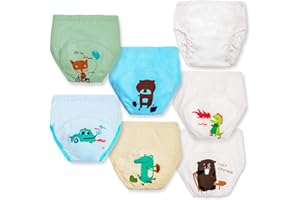 Joyo roy 6Pcs Potty Training Underwear Boys 100% Cotton Soft Absorbent Toddler Toilet Training Pants 4T-5T Boys Leakproof Toddler Boy Underwear Baby Pee Pants with Potty Sticker Chart for Kids