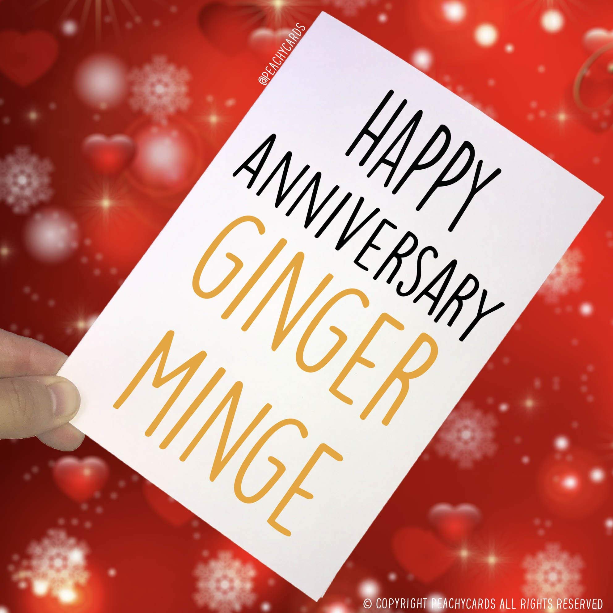 Anniversary Cards, Happy Anniversary Ginger Minge, Best Friend Card, Anniversary Greeting Card, Funny Cards, Novelty Cards, Funny Cards PC44