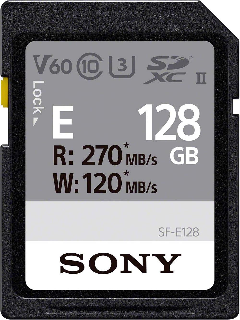 Sony 128GB SF-E Series UHS-II U3 V60 SDXC Card Read 270MB/s Write 120MB/s
