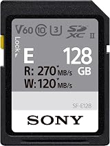 Sony 128GB SF-E Series UHS-II U3 V60 SDXC Card Read 270MB/s Write 120MB/s