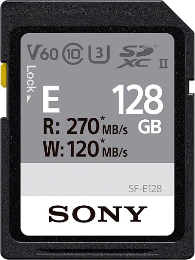 Sony 128GB SF-E Series UHS-II U3 V60 SDXC Card Read 270MB/s Write 120MB/s
