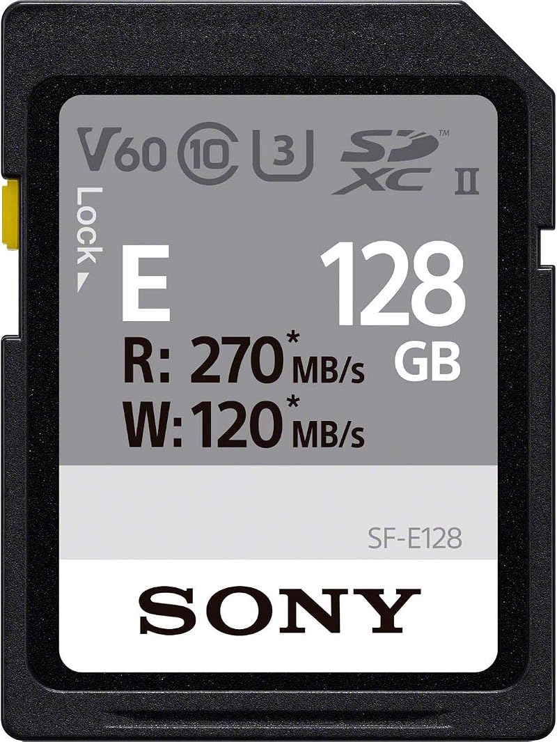Sony 128GB SF-E Series UHS-II U3 V60 SDXC Card Read 270MB/s Write 120MB/s