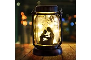 Styleonme Decor Mobile Outdoor Solar Lanterns, Mother & Child Fairy Lights Theme Garden, Mason Jar Solar, Gifts for Mom, Grandma, Women, Everyone, Mother Themed Gifts, Garden Fence Patio Lawn Decor