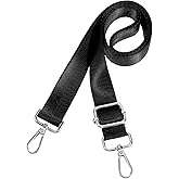 Grevosea Purse Straps Replacement Crossbody, 1 Inch Wide Adjustable Bag Strap Crossbody Shoulder Straps for Bags Purses Handbags Laptop Case Briefcase Guitar Strap (Black)