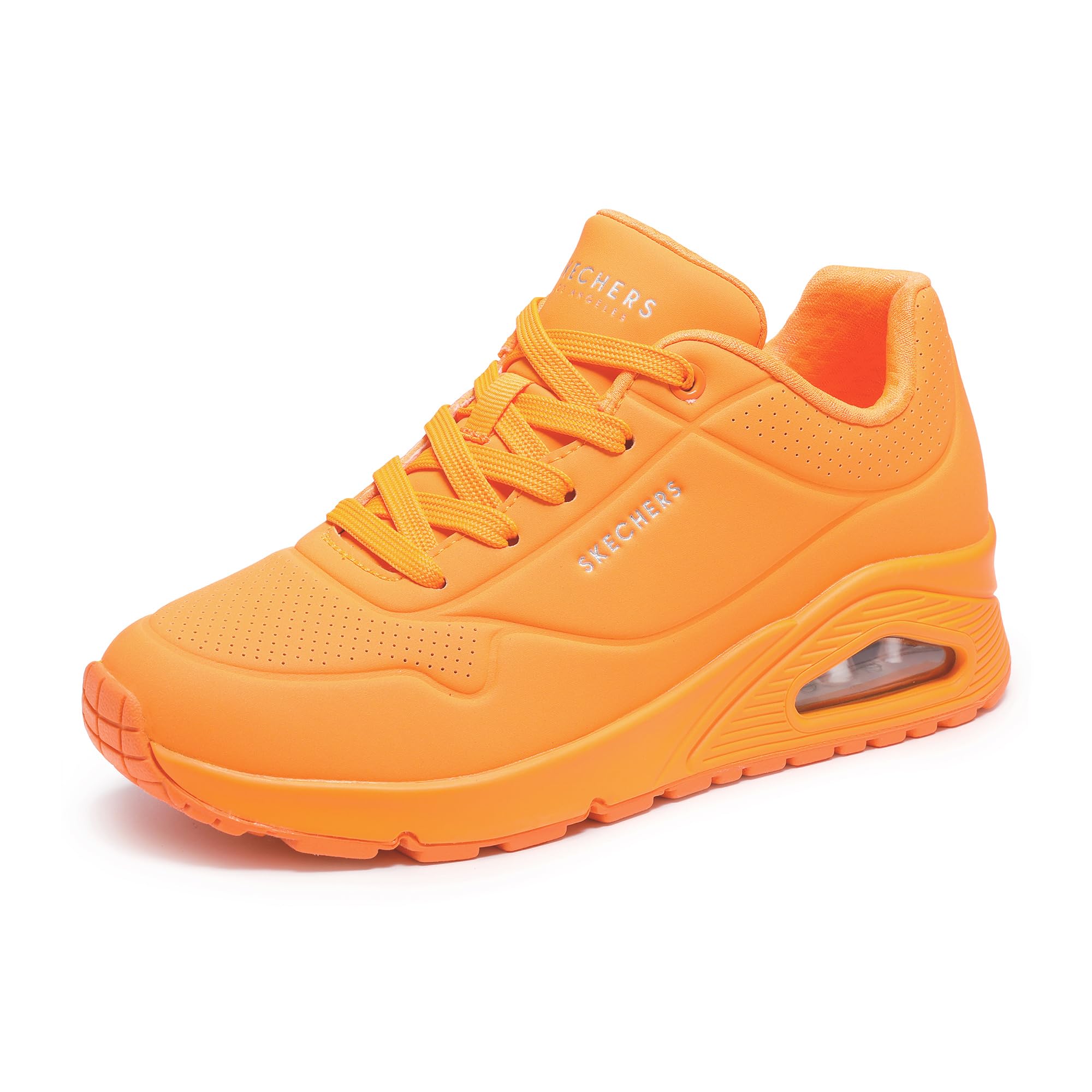 Skechers Uno-Night Shades, Zapatillas para Mujer con Espuma viscoelástica refrigerada, Entresuela Skech-Air, Parte Superior Durabuck, Naranja, 8