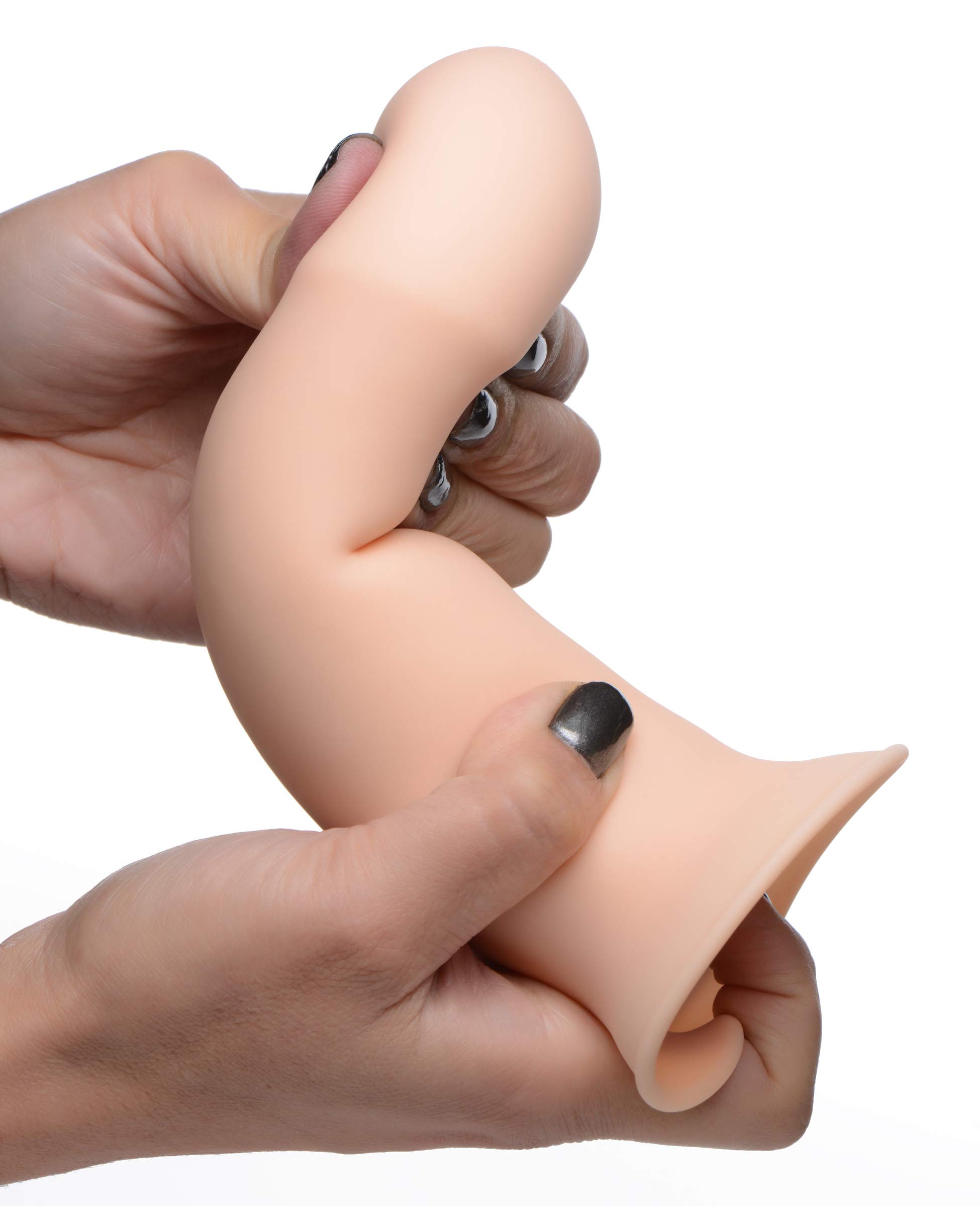 SQUEEZE-IT Squeezable Thick Phallic Dildo - Flesh,Beige