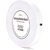 XKDOUS Elastic Band for Sewing, 0.6 Inch 13 Yards, White | Knit Elastic Bands for Sewing Waistband Clothes and Pants Waist, High Elasticity