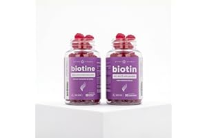 NutraChamps Sugar Free Biotin Gummies 10000mcg [High Potency] - Healthy Hair, Skin & Nails for Women, Men & Kids - 5000mcg in Each Gummy - Vegan, Non-GMO, Hair Health Vitamins Supplement - Raspberry