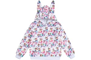 Goodstoworld Girls Fuzzy Fleece Bunny Ear Hoodies Casual Pullover Winter Warm Sweatshirt with Pockets