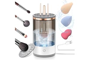 CISBELW Electric Makeup Brush Cleaner, Quick Efficient Machine for Deep Cleaning All Types of Brushes, Portable Compact Design for Travel Home Use, for Makeup Lovers & Professionals - Blue