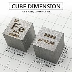 Iron Cube - 10mm Pure Metal Element Cubes - Laser