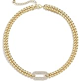 Moodear Valentine's Day Gold Necklace for Women Trendy - Chunky Herringbone Paperclip Cuban Link Chain Choker Hypoallergenic Trendy Necklaces for Women Non Tarnish Jewelry Gifts