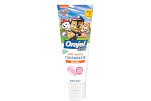 Orajel Kids Paw Patrol Anti-Cavity Fluoride Toothpaste, Natural Fruity Bubble Flavor, 4.2oz Tube