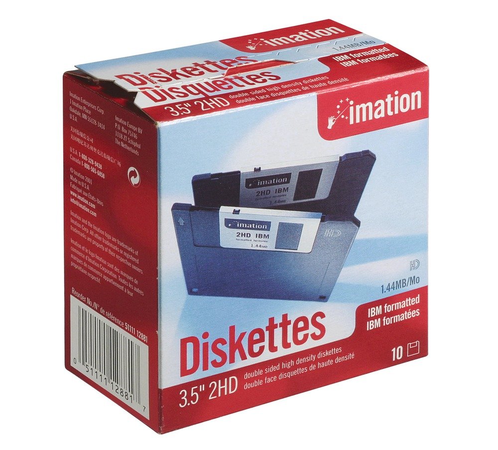 Imation - 3.5" DS-HD IBM Formatted - Black 10 Pack