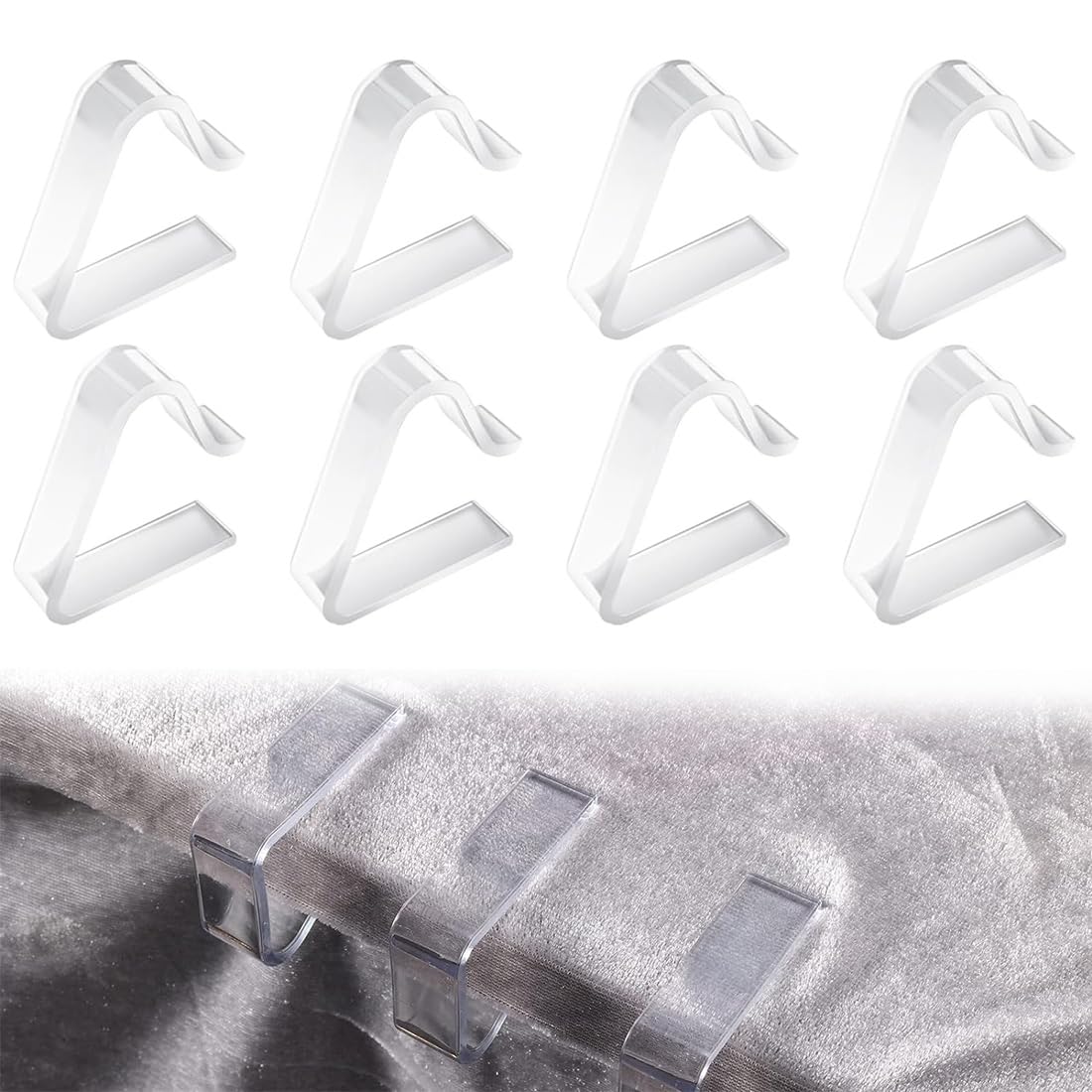 ZKSXOA 8 Pcs Table Cloth Clips, Clear Picnic Tablecloth Clips, Windproof Picnic Table Cloth Clamps Table Cover Clamps For Christmas Home Wedding Party Indoor Outdoor Camping