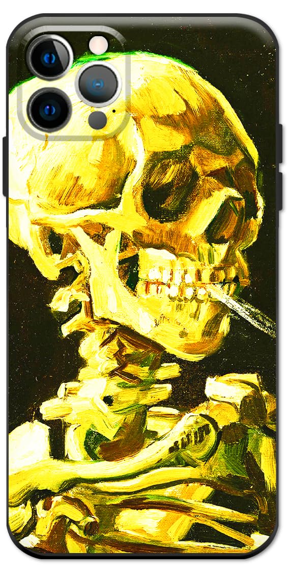 Berkin Arts Compatible with iPhone 12 Pro Case Silicone Cover with Screen Protector Post-Impressionism (Head of a Skeleton by Van Gogh) — image 1