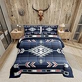 Erosebridal Southwestern Tribal Bedding Sets Queen American Native Western Comforter Set for Boys Teen Adults Men,Boho Aztec Quilt Comforter Rustic Farmhouse Bed Set Cabin Lodge Decor 2 Pillow Cases