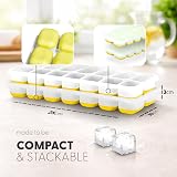 Keplin 2pk Silicone Ice Cube Trays with Non-Spill Lids Yellow view 2