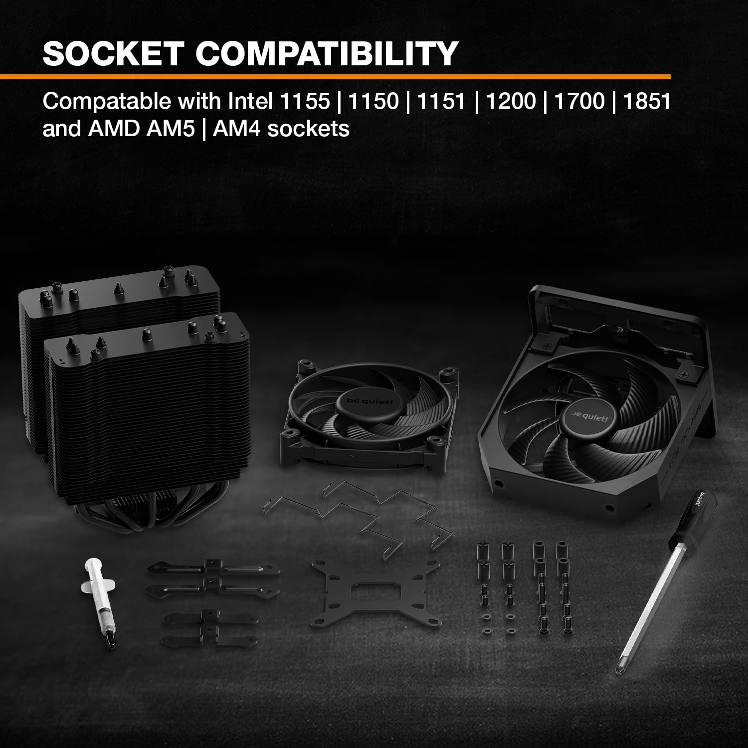 be quiet! Dark Rock Pro 5 Quiet Cooling CPU Cooler | Immensely High Airflow | 7 high-Performance Copper Heat Pipes | Speed Switch | Thermal Grease | BK036