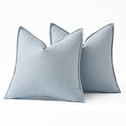 MIULEE Decorative Linen Euro Sham Pillow Covers