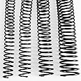 Binditek 100 Pack Plastic Spiral Binding Coils, Multi Size (14mm, 16mm, 20mm, 25mm) (9/16", 5/8", 13/16", 1"), 4:1 Pitch, Bla