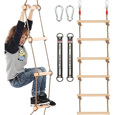 25-Piece Rock Climbing Holds Set With 9.8ft Rope - Indoor/Outdoor Kids Climbing Wall Kit, Includes Hardware