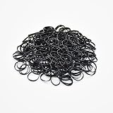 TONGTLETECH Mini Hair Rubber Bands 500 Black Soft Elastic Braiding Ties view 4
