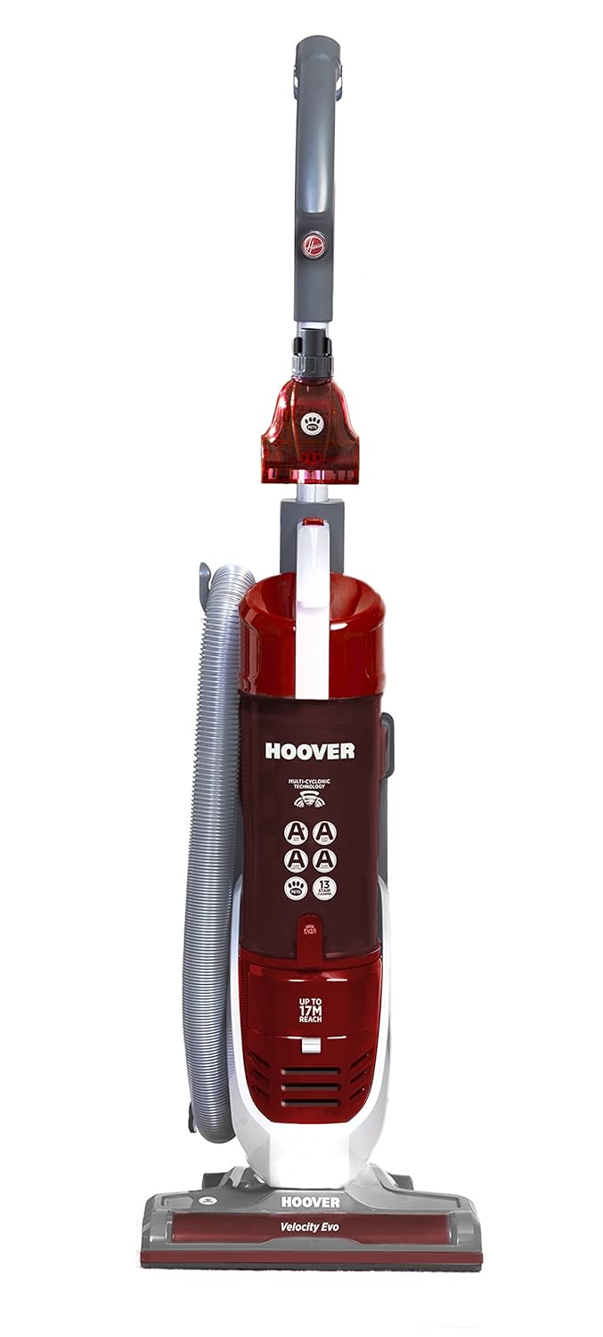 Hoover Velocity Evo Reach VE02 Bagless Pets Upright Vacuum Cleaner, Red &  Grey, Long Reach: Amazon.co.uk: Kitchen & Home