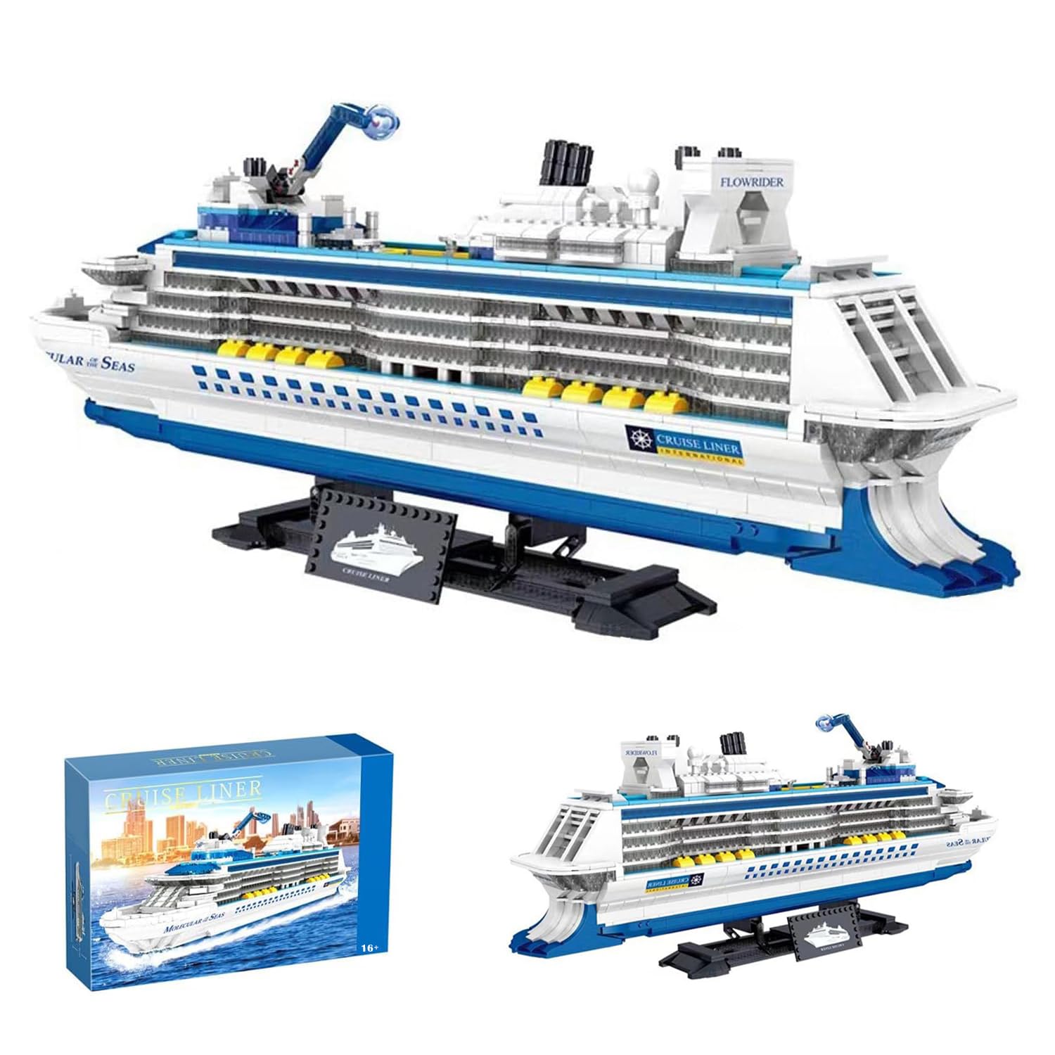 Pasyru Cruise Ship Building Block Set, 2428PCS Cruise Ship Building Model Kit, MOC Cruise Ship Architecture Micro Brick Sets, Construction Toy for Adults and Teens Gift