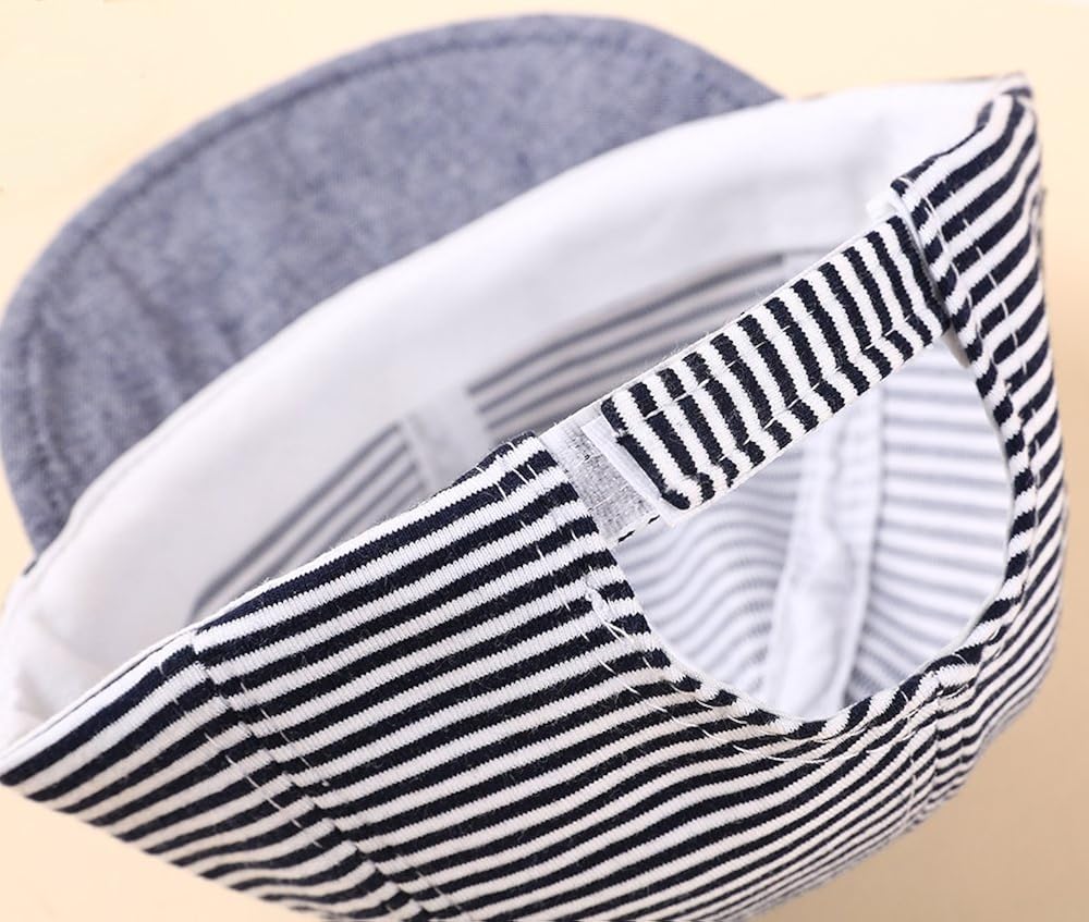 Baby Boy Baseball Cap Striped Sunhat Letter Sun Protection Hat,Sun Hat for Baby Boy and Baby Girl (1, Gray Black): Clothing