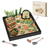 Zen Garden for Desk, Mini Veggie Zen Sand Garden Fidget Stress Relief Toys | Zen Garden for Sandbox, Sand Tray Therapy Kit with Vegetable, Plants and Gardening Tools, 56 Accessories Novelty Gift Idea