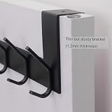 WEBI Over The Door Hook 6 Hooks Black - No Drill Towel Coat Rack view 5