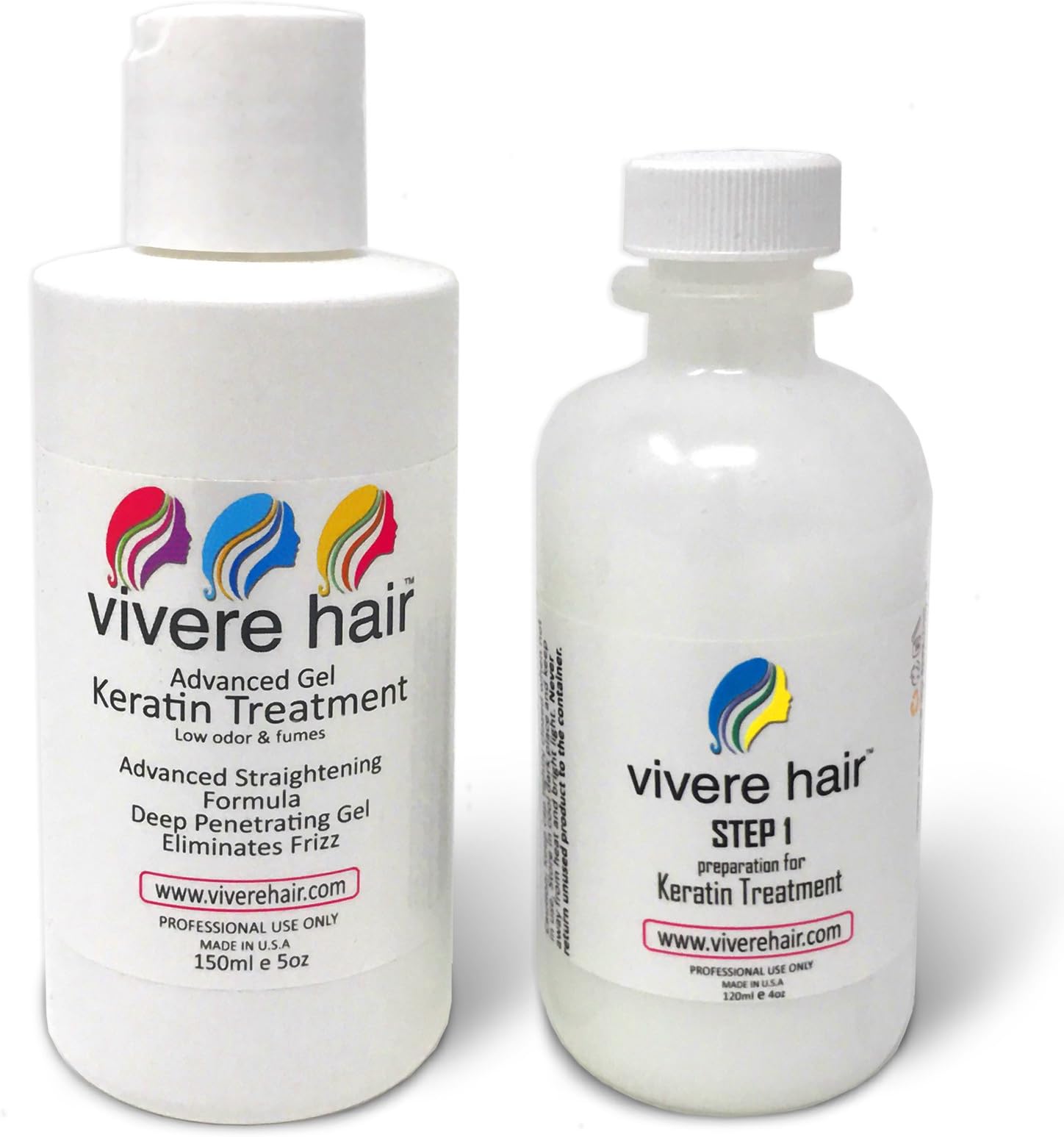 Professional Grade Vivere Keratin Blowout Hair Treatment 5oz+4oz For Coarse Kinky Western Middle Eastern Asian African East European and Dominican hair, Advanced Gel Formula