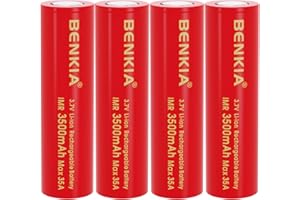 18650 Rechargeable Battery 3500mAh Large Capacity 3.7Volt Li-ion Batteries Flat Top for Headlamp Flashlight (4 Pack)