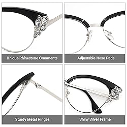 Zeelool Women's Trendy Rhinestone Oversized Cat Eye