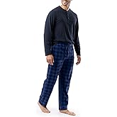 IZOD mens Jersey Henley Top and Micro Fleece Pant Sleep Set