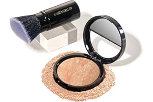 LAURA GELLER NEW YORK Baked Balance-n-Brighten Foundation with Kabuki Brush Makeup Set, Light