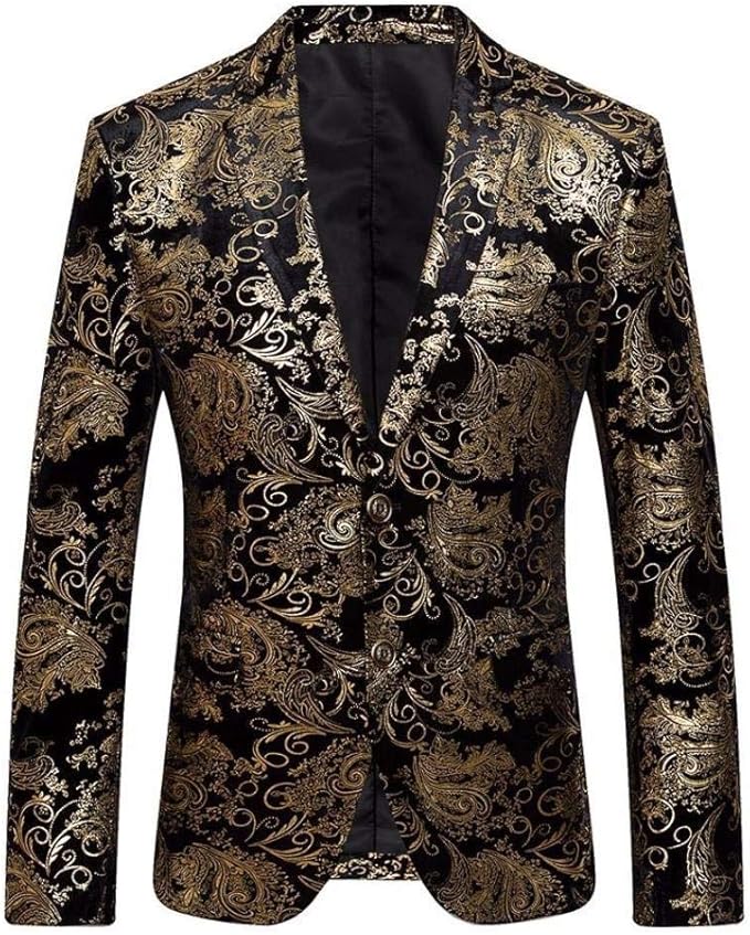 Mieuid Hombres Chaqueta De Traje De Esailq Estampados De Flores Chic