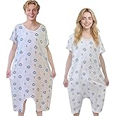 Siomlana Unisex Anti-Strip Adaptive Jumpsuit with Back-Zipper,One-Piece Short-Sleeved Trousers,Suitable for Seniors,Dementia Patient,Alzheimer’s Patients,Incontinence Care