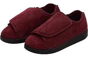 Silverts Women's Extra Wide Adjustable Slippers Easy Closure Diabetic House Shoes Non Slip Comfort